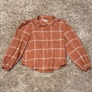 Z Supply Terracotta Plaid Top